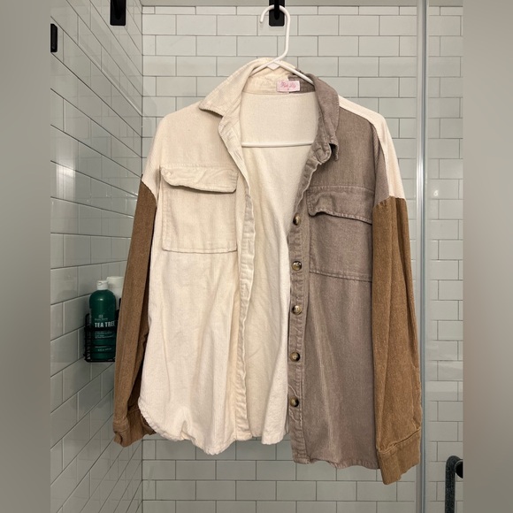 Colorblock Button-Up Shirt - Picture 1 of 3